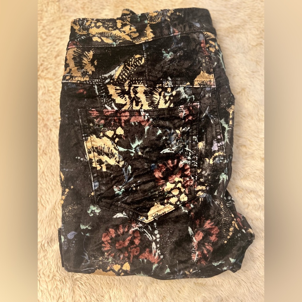 Free People Velvet Floral Pants